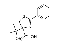 4-(1-hydroxy-1-methyl-ethyl)-2-phenyl-4,5-dihydro-thiazole-4-carboxylic acid结构式