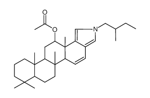 4,4,8-Trimethyl-1'-(2-methylbutyl)-1'H-D-homo-5α-androstano[17,17a-c]pyrrol-15-en-12β-ol acetate Structure
