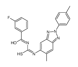 3-fluoro-N-[[6-methyl-2-(4-methylphenyl)benzotriazol-5-yl]carbamothioyl]benzamide结构式