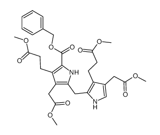 3-(2-methoxycarbonyl-ethyl)-5-[3-(2-methoxycarbonyl-ethyl)-4-methoxycarbonylmethyl-pyrrol-2-ylmethyl]-4-methoxycarbonylmethyl-pyrrole-2-carboxylic acid benzyl ester Structure