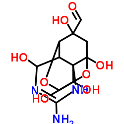 3-Amino-5,9,12,13,14-pentahydroxy-8,10-dioxa-2,4-diazatetracyclo[7.3.1.17,11.01,6]tetradec-3-ene-14-carbaldehyde Structure