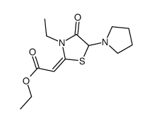ethyl (2Z)-2-(3-ethyl-4-oxo-5-pyrrolidin-1-yl-1,3-thiazolidin-2-ylidene)acetate Structure