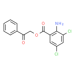 2-OXO-2-PHENYLETHYL 2-AMINO-3,5-DICHLOROBENZENECARBOXYLATE结构式