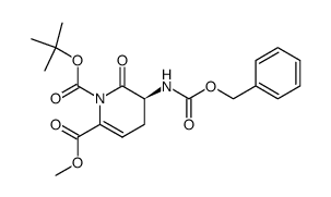 methyl (5S)-5-benzyloxycarbonylamino-6-oxo-1-t-butoxycarbonyl-4,5,6-trihydropyridine-2-carboxylate结构式