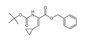 2-tert-butoxycarbonylamino-3-cyclopropylacrylic acid benzyl ester结构式