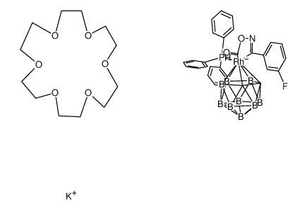 K{18-crown-6}{closo-3-(triphenylphosphine)-3-(eta.2-C(m-FC6H4)NOC(O)-)-3,1,2-RhC2B9H11}结构式