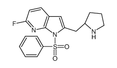 6-氟-1-(苯磺酰基)-2-[(2S)-2-吡咯烷甲基]-1H-吡咯并[2,3-b]吡啶结构式