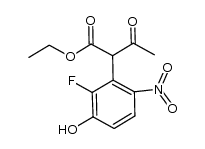 ethyl 2-(2-fluoro-3-hydroxy-6-nitrophenyl)-3-oxobutanoate结构式