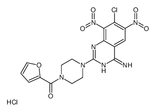 1-(4-Amino-7-chloro-6,8-dinitro-2-quinazolinyl)-4-(2-furanylcarbonyl)p iperazine HCl结构式