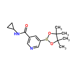 N-环丙基-5-(4,4,5,5-四甲基-1,3,2-二噁硼烷-2-基)烟酰胺结构式