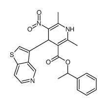 1-phenylethyl 2,6-dimethyl-5-nitro-4-thieno[3,2-c]pyridin-3-yl-1,4-dihydropyridine-3-carboxylate结构式