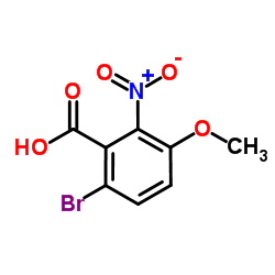 6-溴-3-甲氧基-2-硝基苯甲酸结构式