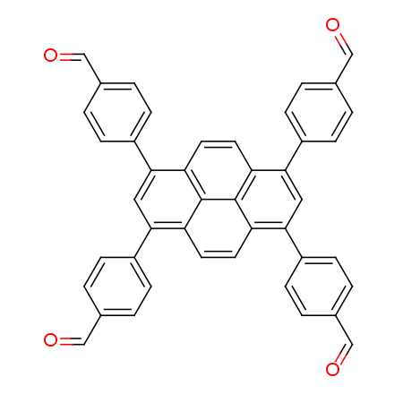 4,4',4'',4'''-(pyrene-1,3,6,8-tetrayl)tetrabenzaldehyde structure