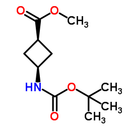 顺式-3-(Boc-氨基)环丁烷羧酸甲酯结构式