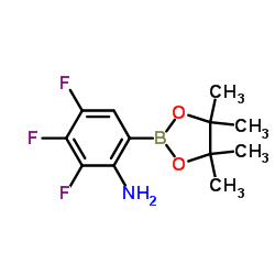 2,3,4-Trifluoro-6-(4,4,5,5-tetramethyl-1,3,2-dioxaborolan-2-yl)aniline Structure