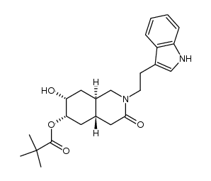 (4aS,6S,7R,8aR)-2-(2-(1H-indol-3-yl)ethyl)-7-hydroxy-3-oxodecahydroisoquinolin-6-yl pivalate Structure