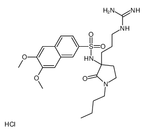 2-[3-[1-butyl-3-[(6,7-dimethoxynaphthalen-2-yl)sulfonylamino]-2-oxopyrrolidin-3-yl]propyl]guanidine,hydrochloride Structure