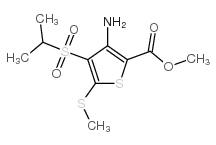 3-氨基-4-(异丙基磺酰基)-5-(甲基硫代)噻吩-2-羧酸甲酯结构式