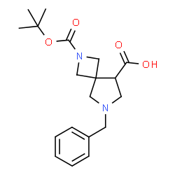 6-苯甲基-2-(叔-丁氧羰基)-2,6-二氮杂螺[3.4]辛烷-8-羧酸结构式
