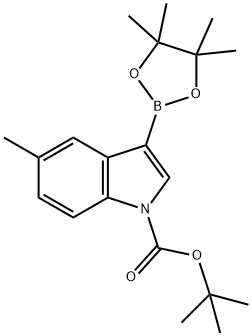 1-BOC-5-甲基-1H-吲哚-3-硼酸频哪醇酯结构式