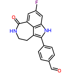 4-(8-氟-3,4,5,6-四氢-6-氧代-1H-氮杂卓并[5,4,3-cd]吲哚-2-基)苯甲醛结构式