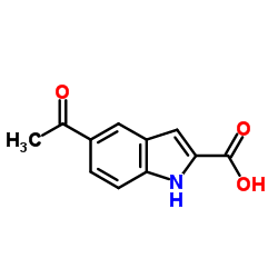 5-乙酰基-2-吲哚羧酸结构式