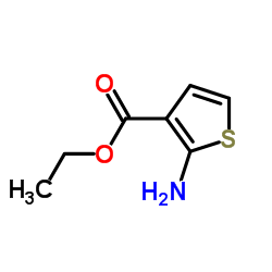 2-氨基噻吩-3-羧酸乙酯结构式