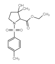 3-羟基-3-甲基-1-对甲苯磺酰基吡咯烷-2-甲酸乙酯结构式