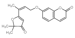 2H-1-Benzopyran-2-one,7-[[(2E)-3-(4,5-dihydro-5,5-dimethyl-4-oxo-2-furanyl)-2-buten-1-yl]oxy]-结构式