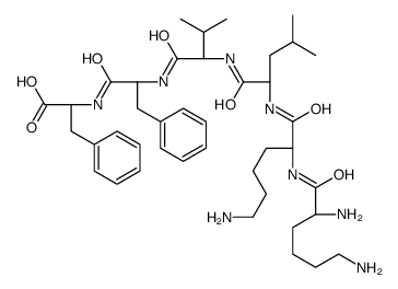 (2S)-2-[[(2S)-2-[[(2S)-2-[[(2S)-2-[[(2S)-6-amino-2-[[(2S)-2,6-diaminohexanoyl]amino]hexanoyl]amino]-4-methylpentanoyl]amino]-3-methylbutanoyl]amino]-3-phenylpropanoyl]amino]-3-phenylpropanoic acid Structure