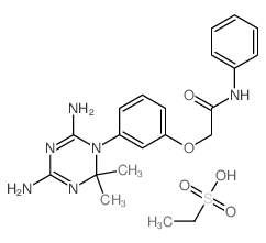 2-[3-(4,6-diamino-2,2-dimethyl-1,3,5-triazin-1-yl)phenoxy]-N-phenyl-acetamide; ethanesulfonic acid Structure