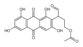 [4-oxo-3-(1,3,6,8-tetrahydroxy-9,10-dioxoanthracen-2-yl)butyl] acetate Structure