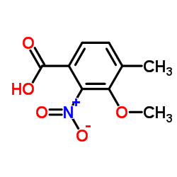 3-甲氧基-4-甲基-2-硝基苯甲酸结构式