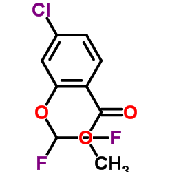 4-氯-2-(二氟甲氧基)苯甲酸甲酯结构式