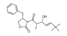 (S)-4-benzyl-3-((2S,3S,E)-3-hydroxy-2-methyl-5-(trimethylsilyl)pent-4-enoyl)oxazolidin-2-one结构式