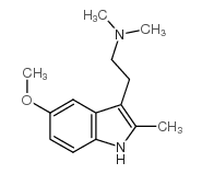 2-(5-甲氧基-2-甲基-1H-吲哚-3-基)-N,N-二甲基乙胺结构式