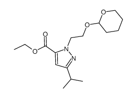 ethyl 5-isopropyl-2-[2-(tetrahydro-pyran-2-yloxy)ethyl]-2H-pyrazole-3-carboxylate结构式
