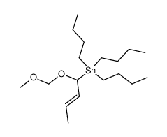 (E)-1-methoxymethoxybut-2-enyl(tri-n-butyl)stannane结构式