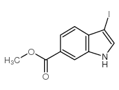 3-碘-1H-吲哚-6-羧酸甲酯结构式