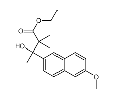 ethyl beta-ethyl-beta-hydroxy-6-methoxy-alpha,alpha-dimethylnaphthalene-2-propionate结构式