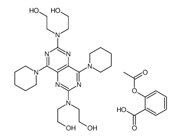 2-acetyloxybenzoic acid,2-[[2-[bis(2-hydroxyethyl)amino]-4,8-di(piperidin-1-yl)pyrimido[5,4-d]pyrimidin-6-yl]-(2-hydroxyethyl)amino]ethanol Structure