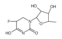 1-[(2R,3R,4S,5R)-3,4-dihydroxy-5-methyloxolan-2-yl]-5-fluoro-1,3-diazinane-2,4-dione结构式