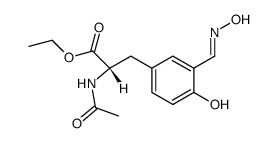 N-acetyl-3-<3(E)-hydroxyiminomethyl-4-hydroxyphenyl>-L-alanine ethyl ester Structure