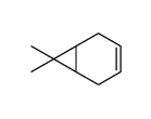 (1S,6S)-7,7-dimethylbicyclo[4.1.0]hept-3-ene结构式
