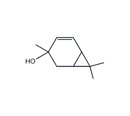 Bicyclo[4.1.0]hept-4-en-3-ol, 3,7,7-trimethyl- [1S-(1-alpha,3-alpha, 6-alpha)]- Structure
