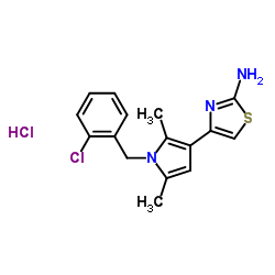 4-[1-(2-chlorobenzyl)-2,5-dimethyl-1H-pyrrol-3-yl]-1,3-thiazol-2-amine hydrochloride Structure