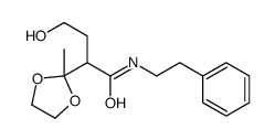 4-hydroxy-2-(2-methyl-1,3-dioxolan-2-yl)-N-(2-phenylethyl)butanamide Structure