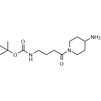 (4-(4-氨基哌啶-1-基)-4-氧代丁基)氨基甲酸叔丁酯结构式