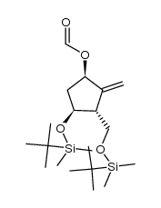 (1R,3R,4S)-4-(tert-butyldimethylsilyloxy)-3-[(tert-butyldimethylsilyloxy)methyl]-2-methylene-cyclopentyl formate结构式