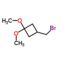 3-(溴甲基)-1,1-二甲氧基环丁烷结构式